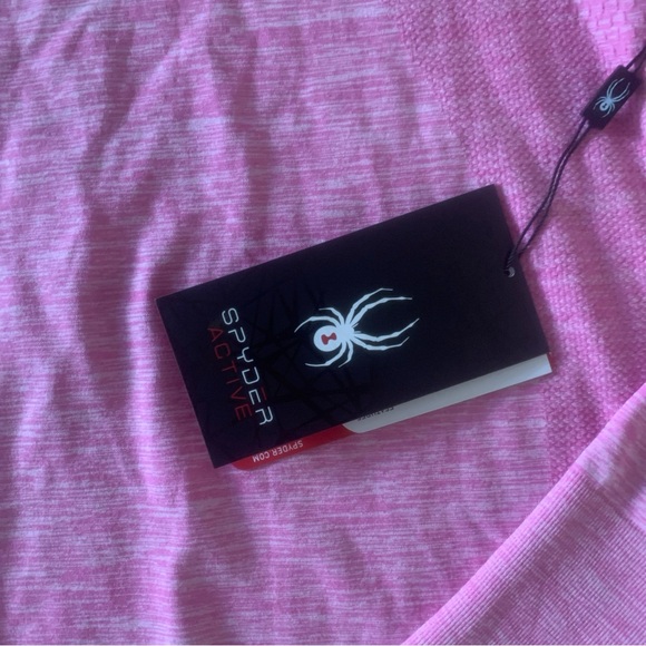 Spyder Active Shirt Athletic Pink Long Sleeve Women's Size XL ~Thumbholes SP188R - Picture 2 of 7